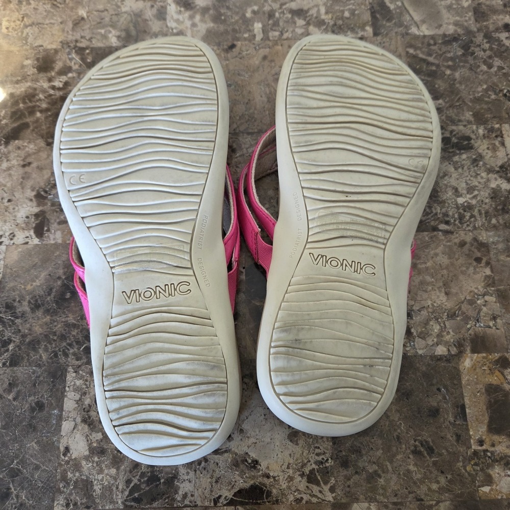 Vionic sz 7.5 WIDE Yoko pink sandals thong flip flops casual comfort summer - Picture 10 of 11
